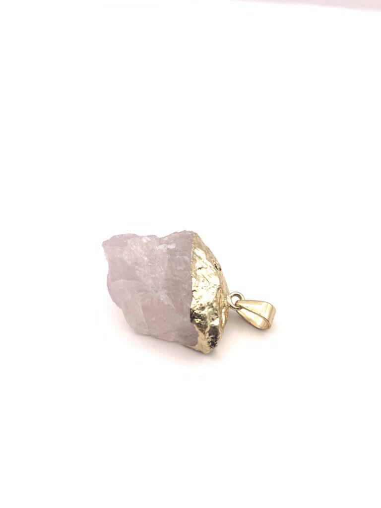 Edelsteenhanger Rozenkwarts ruw